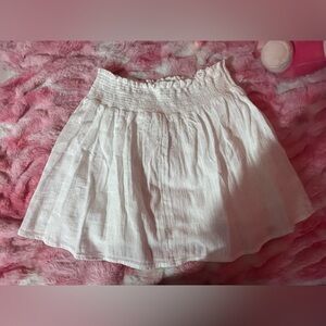 White linen mini skirt